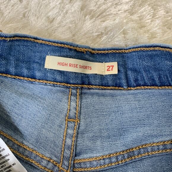 Levi Straus High Rise Jean Shorts Sz 27 Medium Wash - Picture 5 of 7